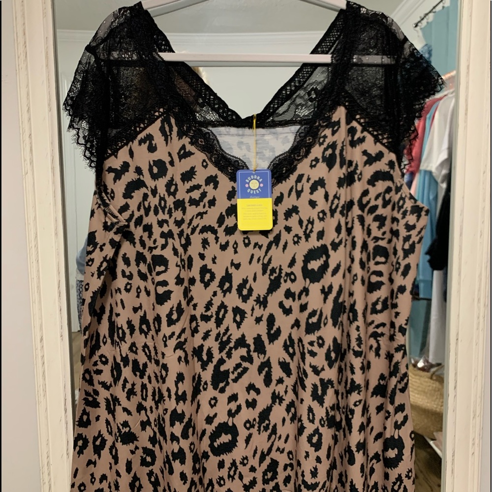 2XL Animal Print Lace Cami
